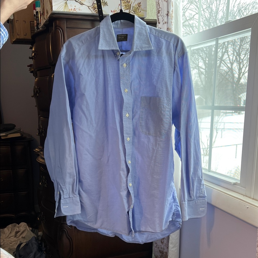 Gitman Bros Men's Blue Button-Up Shirt